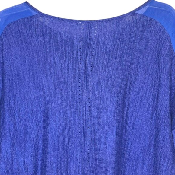 Moth for Anthropologie Lightweight Sweater with Sheer Sleeve Detail - Blues - L - Picture 7 of 13